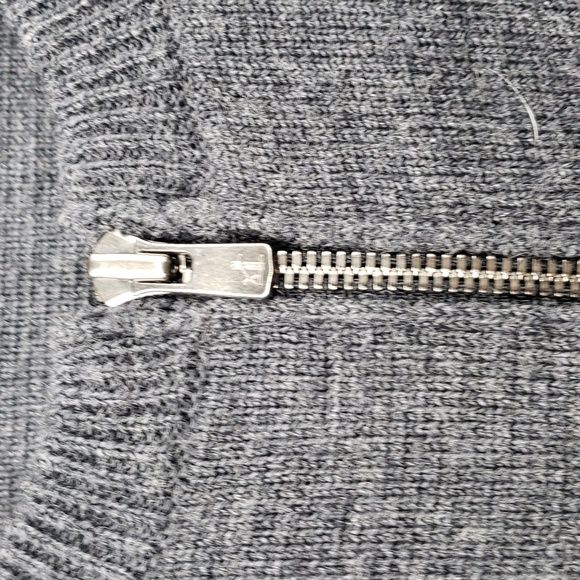 Theory black zip front Dress Gray Wool Glorine Eloquence Lamb Leather medium - Picture 7 of 8